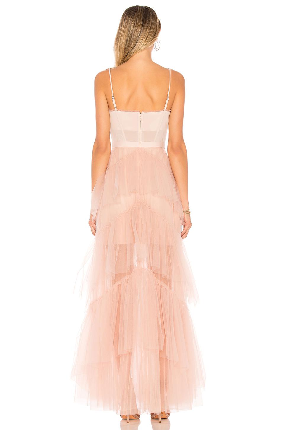 BCBGMAXAZRIA Oly Long Tulle Gown In Bare Pink | Lyst
