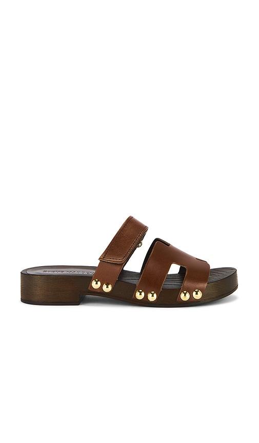 オシャレ！Steve Madden Mayvenフラットサンダル MAYVEN Black Leather Flatform Slide Women's Sandal – Steve