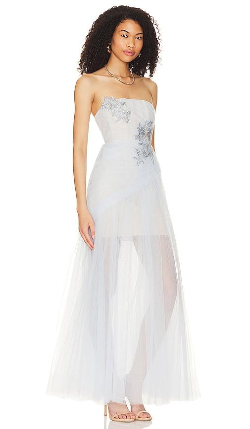 BCBGMAXAZRIA Strapless Gown in White | Lyst UK
