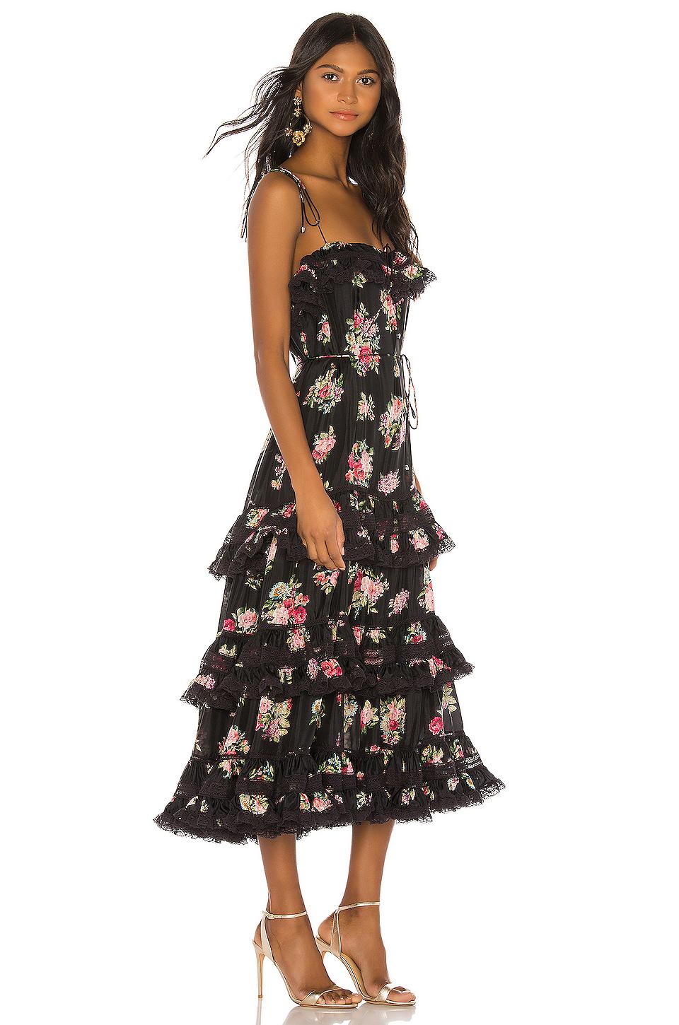 zimmermann black floral dress