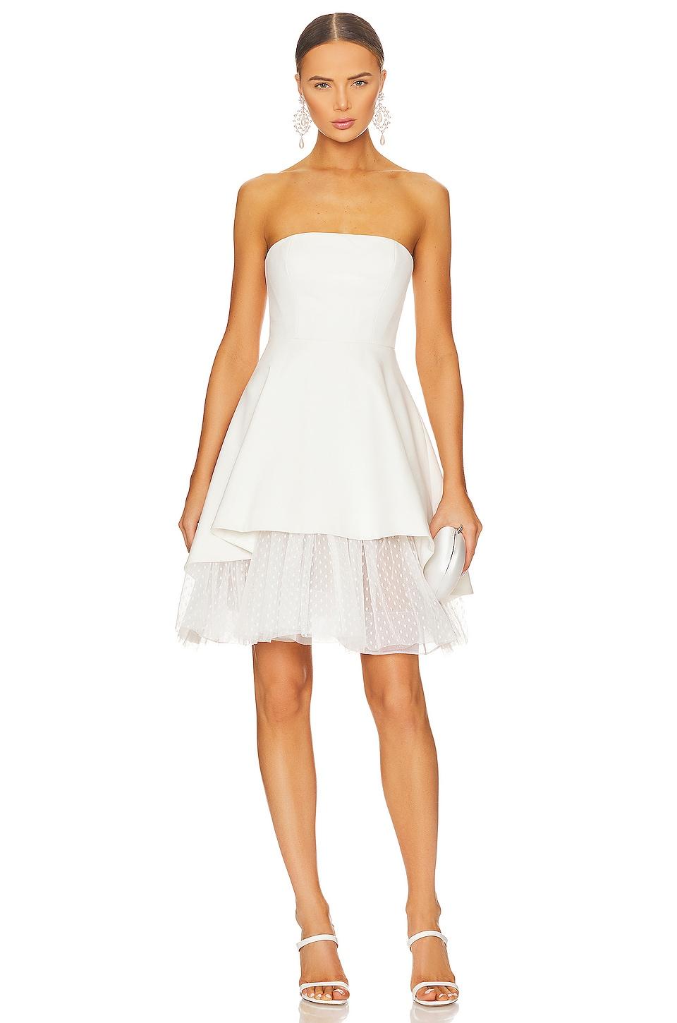 BCBGMAXAZRIA Short Strapless Evening Dress in White | Lyst