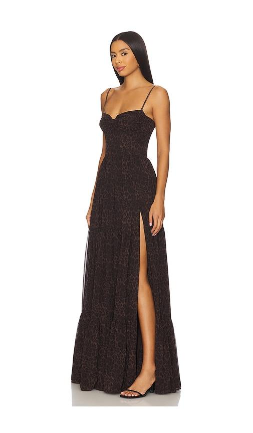 v chapman gwen corset chiffon maxi dress The Gwen Dress in Victorian Blue Roses 10 / Victorian Blue Roses