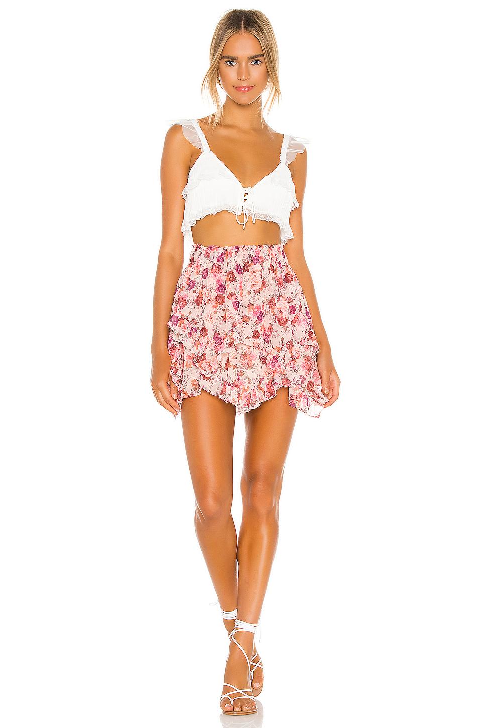For Love Lemons Synthetik Evie Mini Skirt In Pink Lyst