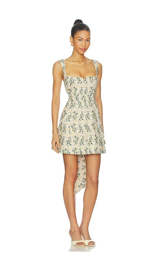 knee length dresses for ladies Theron Midi Dress | Etched Jacquard | White Bloom Textured