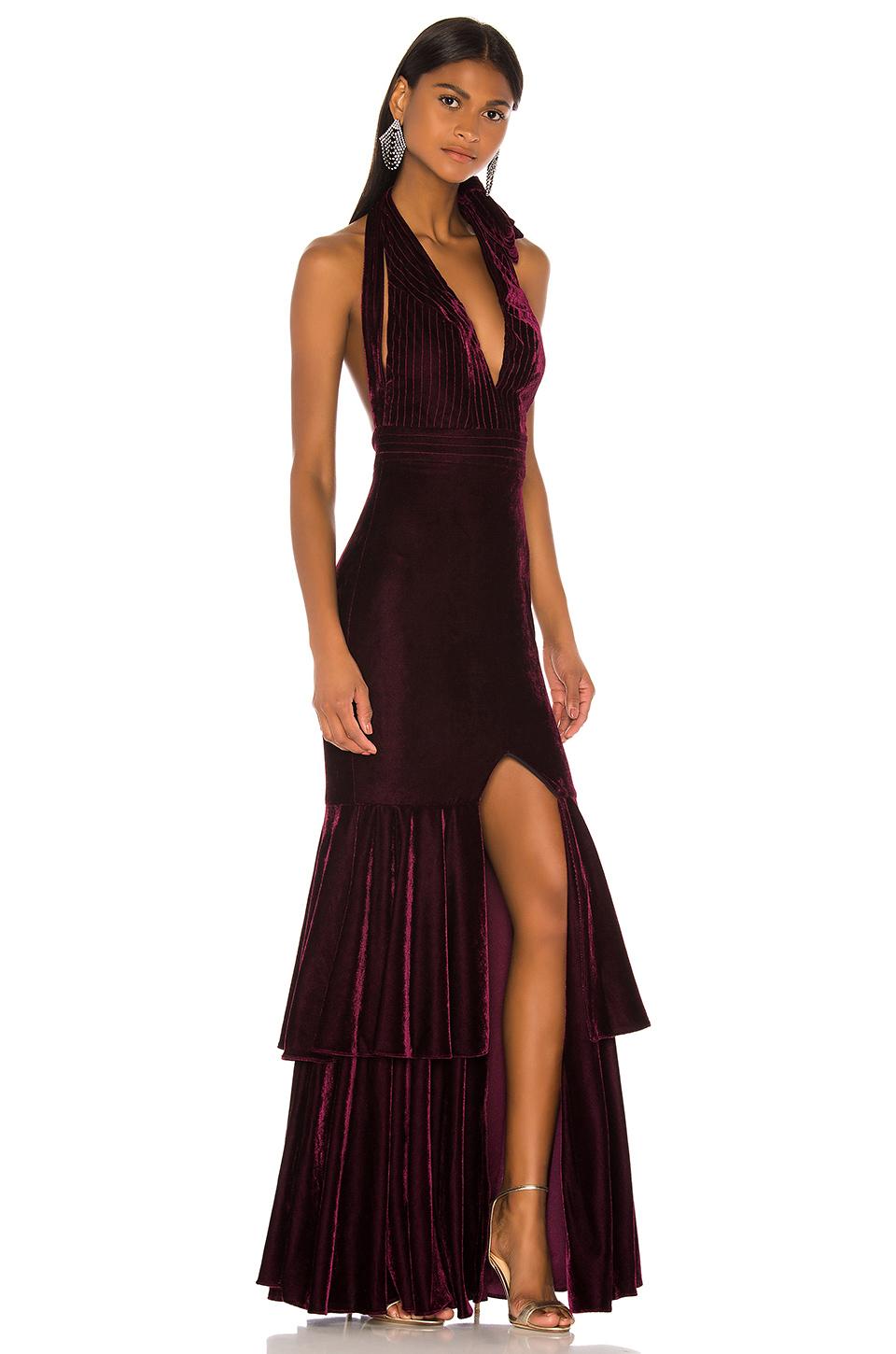 velvet plunge dress