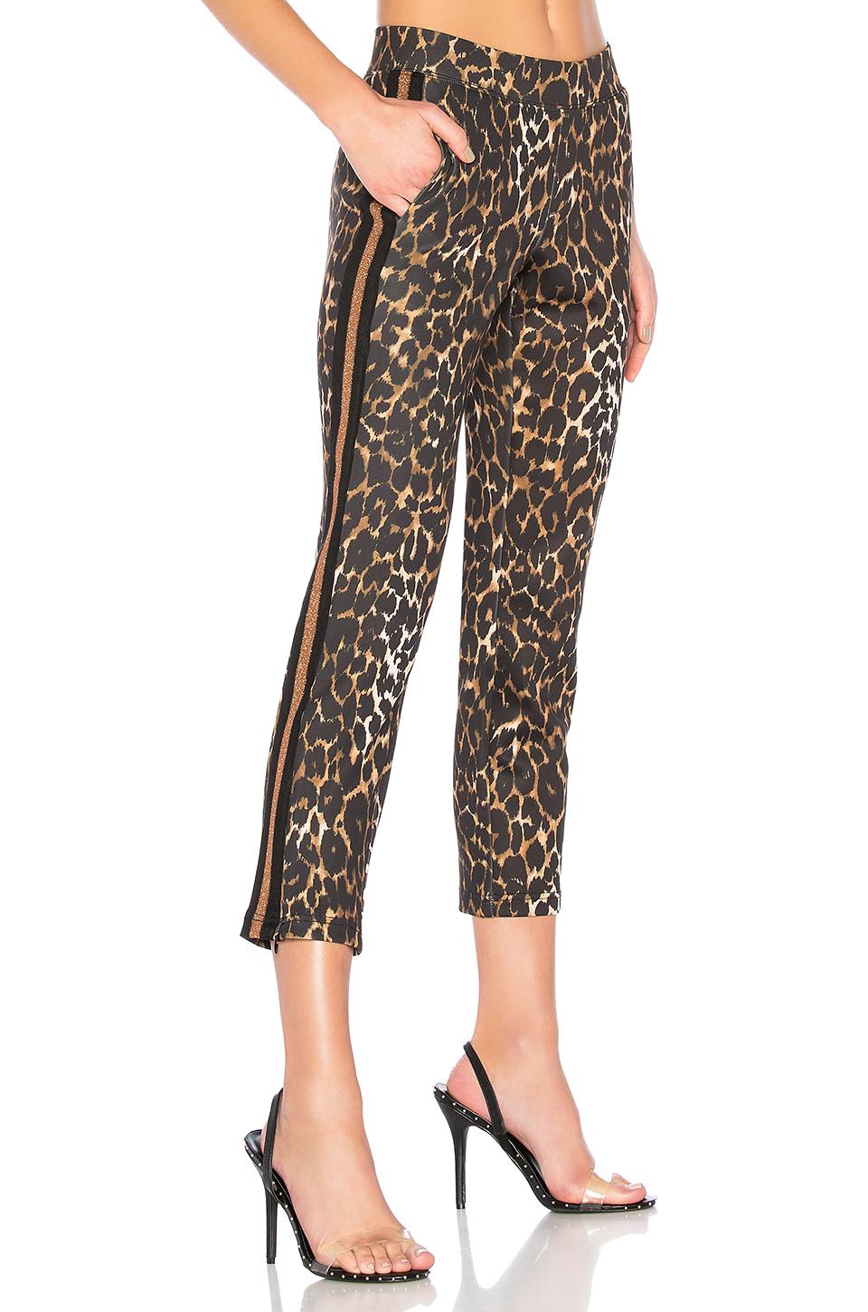 Pam & Gela Synthetic Leopard Print Cropped Track Pants | Lyst