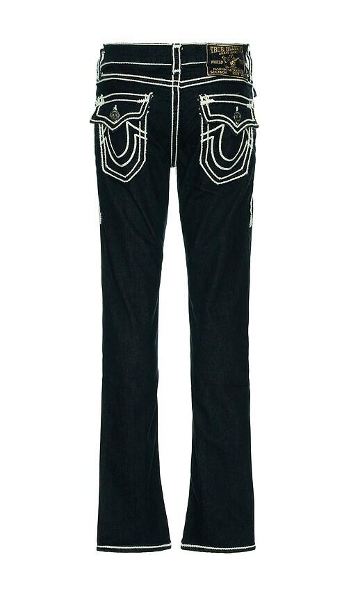 TRUE RELIGION Rope Stitch Western Ricky Flap Jeans in Black for