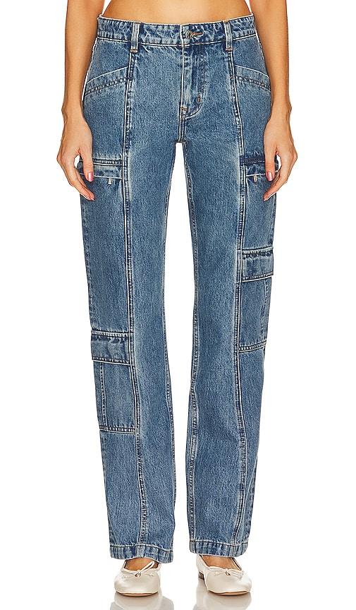 GRLFRND Naomi Low Rise Slim Cargo Jeans in Blue Lyst UK