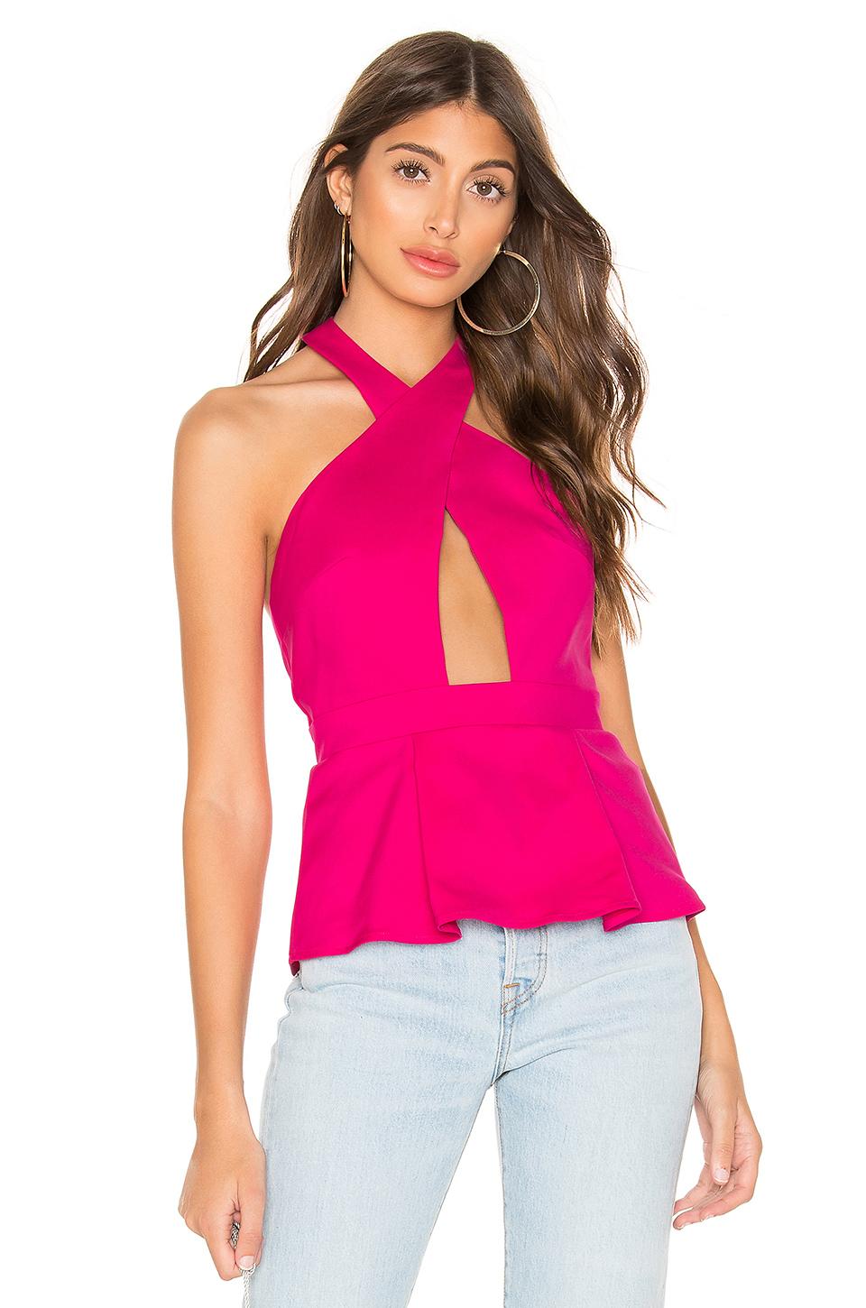 superdown Synthetic Shanet Peplum Top in Hot Pink (Pink) - Lyst