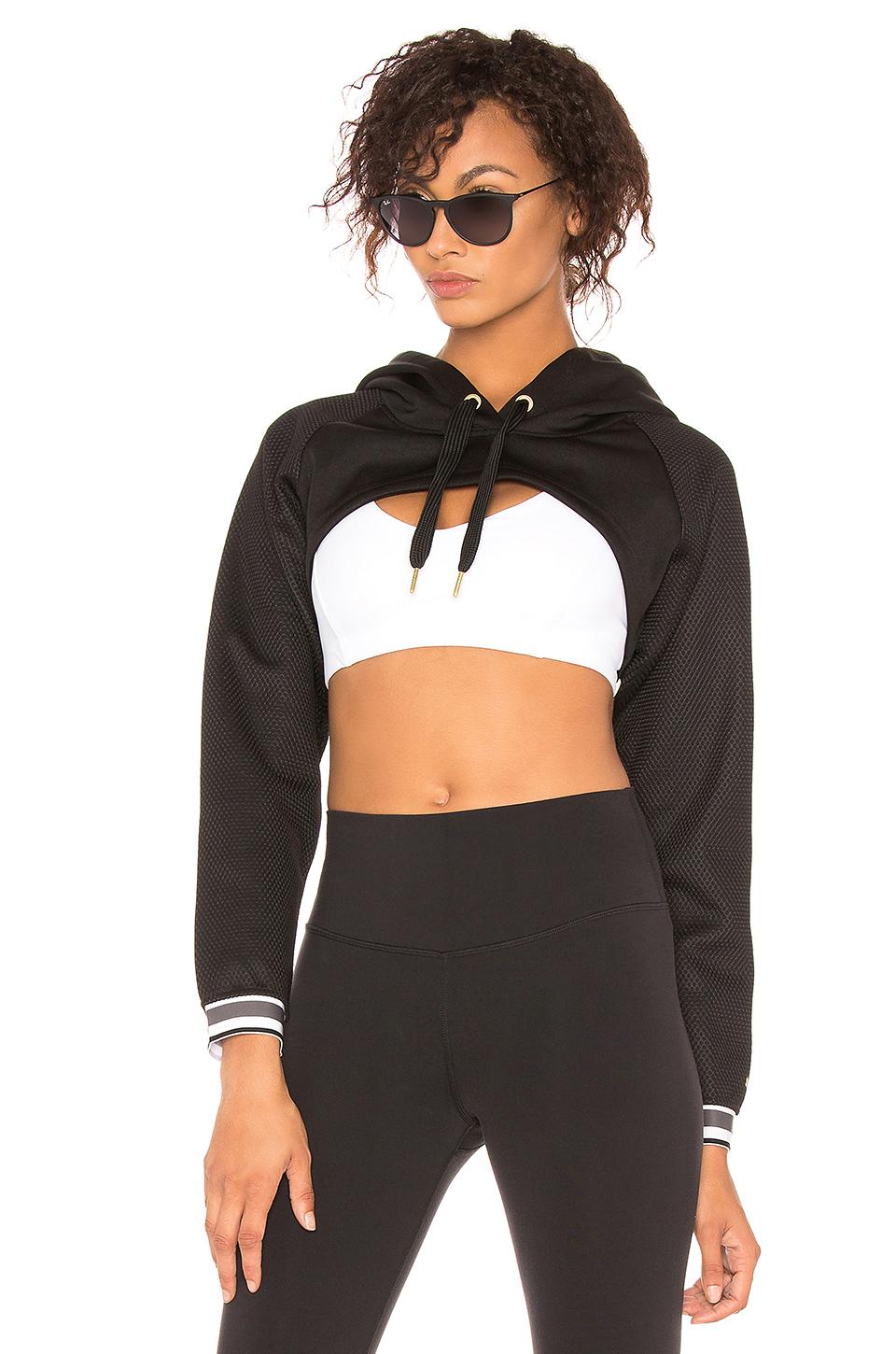 Cover Up Cropped Hoodie in Black 