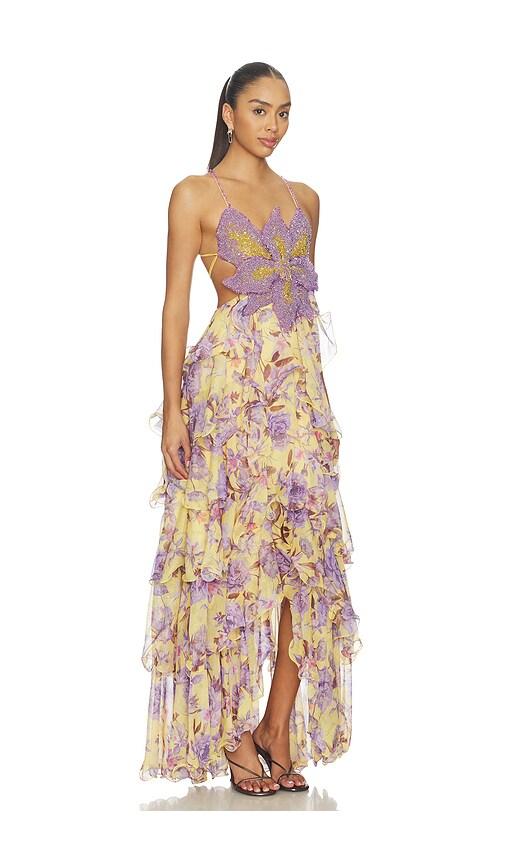 patbo zamia lace trim maxi dress Perdita Long Sleeve Lace Maxi Dress | Cream | Womens main image 0