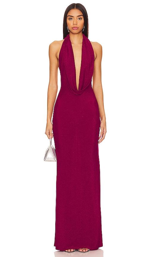 Nbd Antoinette Draped Gown in Red | Lyst