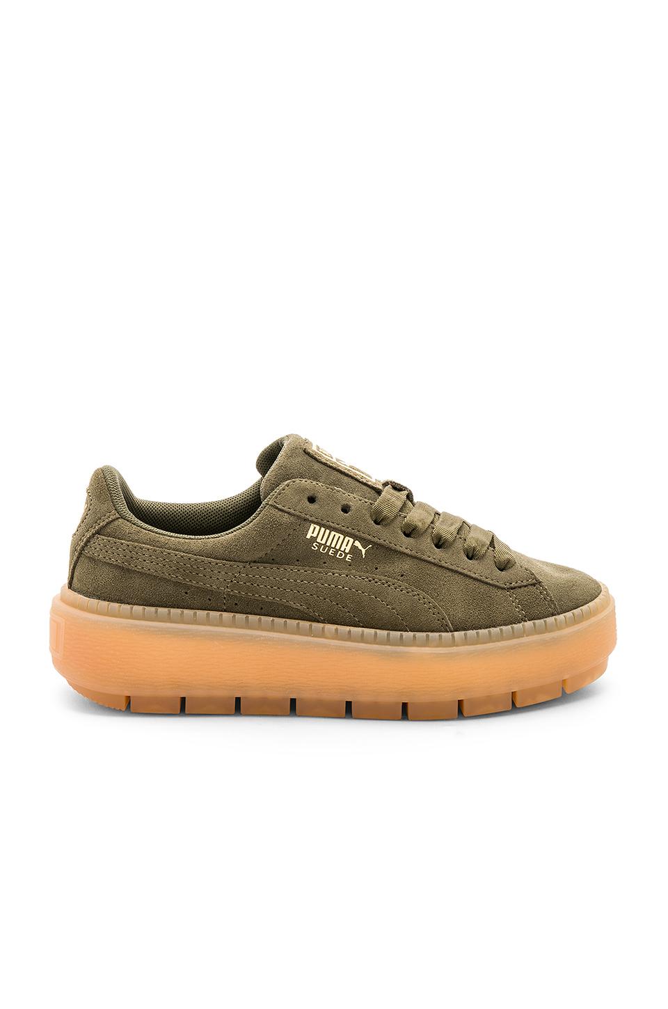 olive green platform sneakers