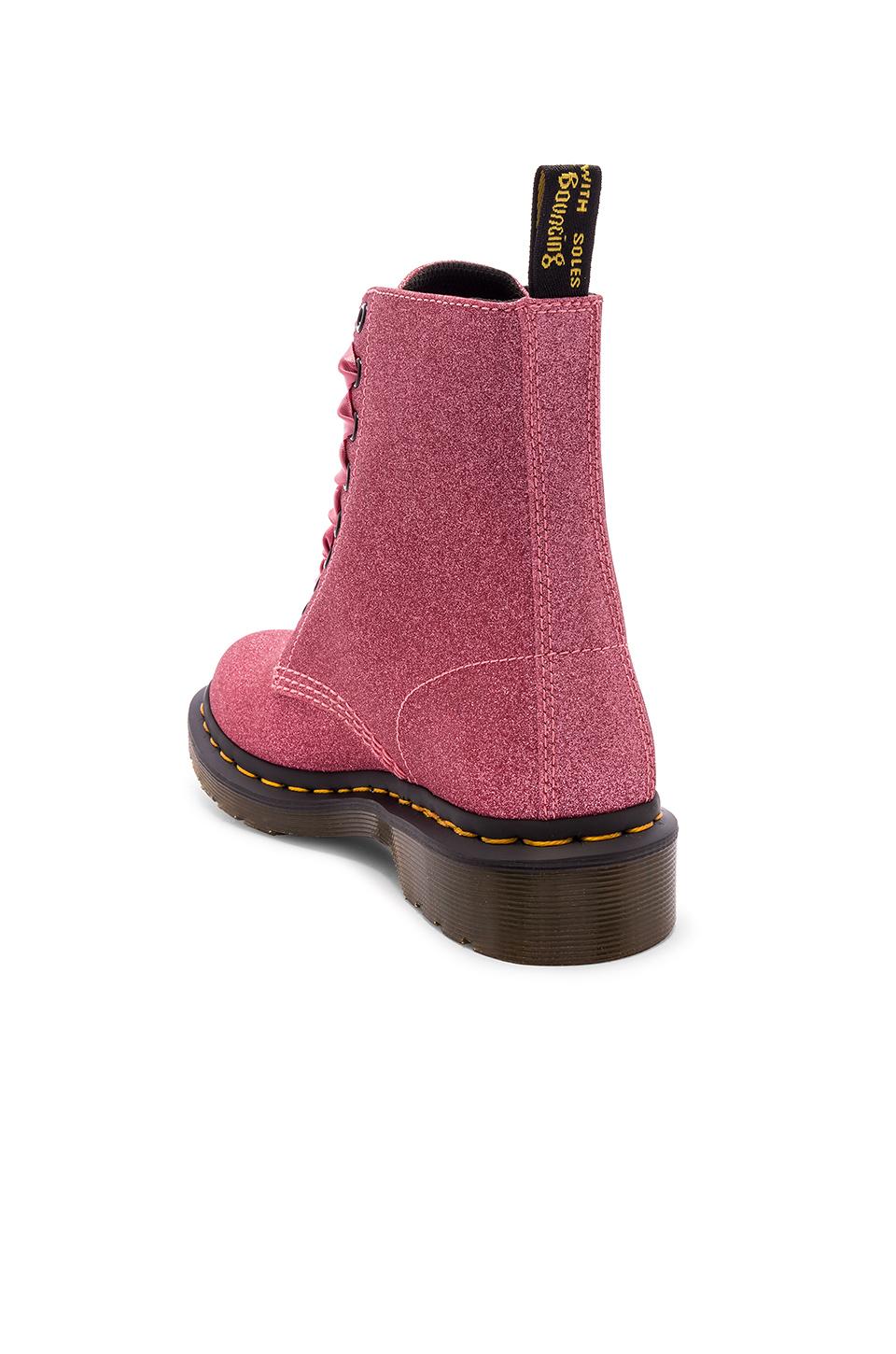 1460 pascal pink glitter boots