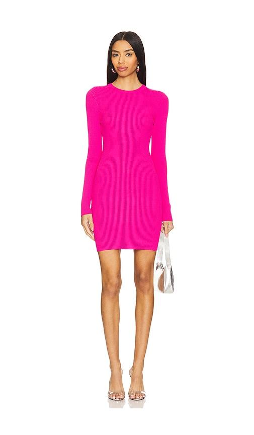 good american hot pink dress Satin Lace Up Maxi Dress