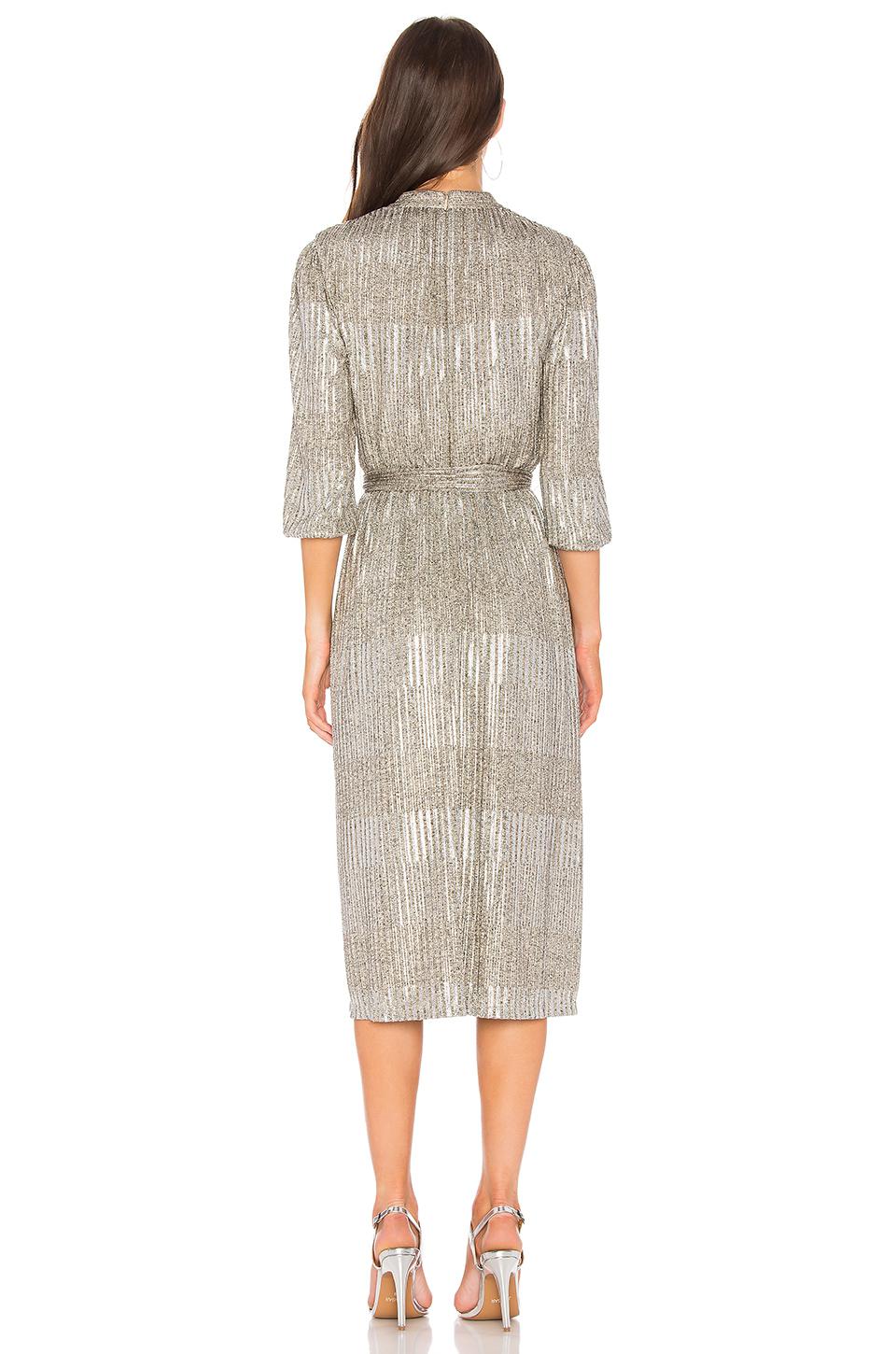 Alice + Olivia Synthetic Katina Wrap Dress in Gold (Metallic) - Lyst