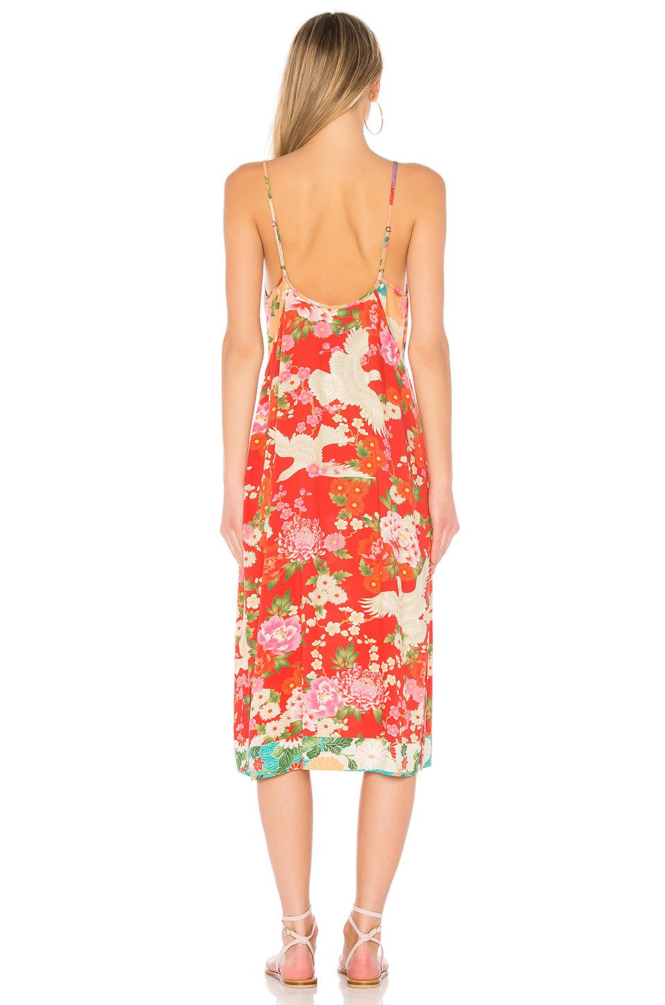 spell delilah patchwork slip dress