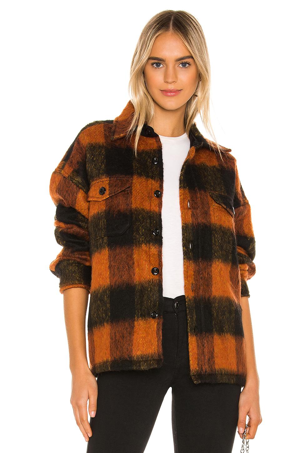 orange plaid jacket womens