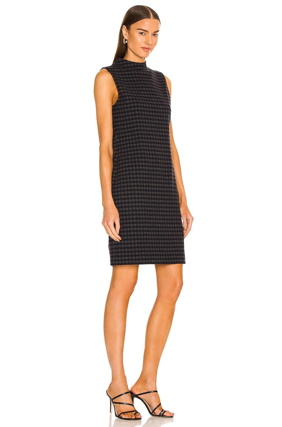 Theory Cotton High Neck Gingham Dress 