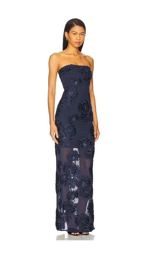 rotate flower mesh maxi dress light blue Rotate Flower Mesh Maxi Dress - Lysbl