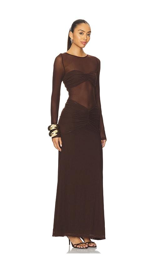 runaway the label brown maxi dress RUNAWAY THE LABEL Brigitte Halter Neck Open Back Maxi Dress  27 Boutique