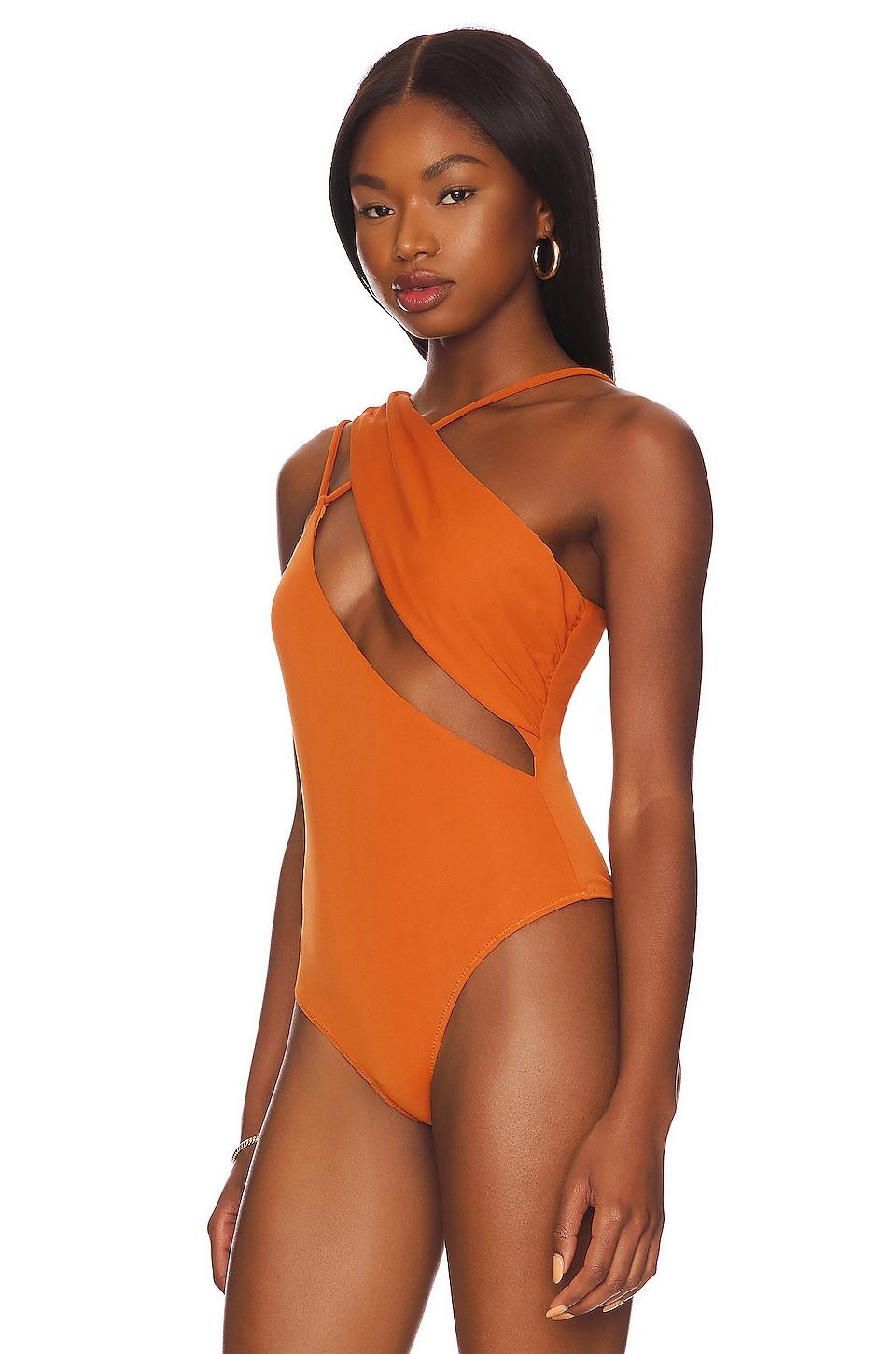 Womens Clothing Lingerie Bodysuits Orange Nbd Synthetic Andrea Bodysuit in Rust 