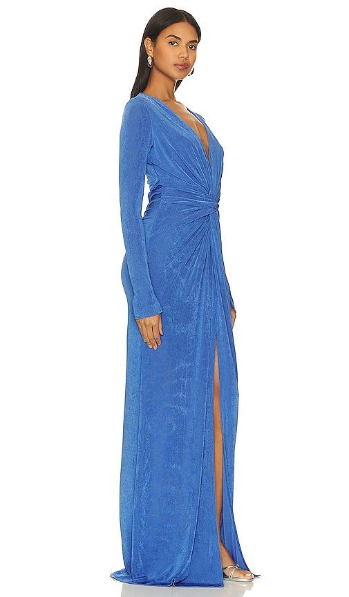 knit maxi long sleeve dress Cool Daze Long Sleeve Knit Maxi Dress Blue main image 1