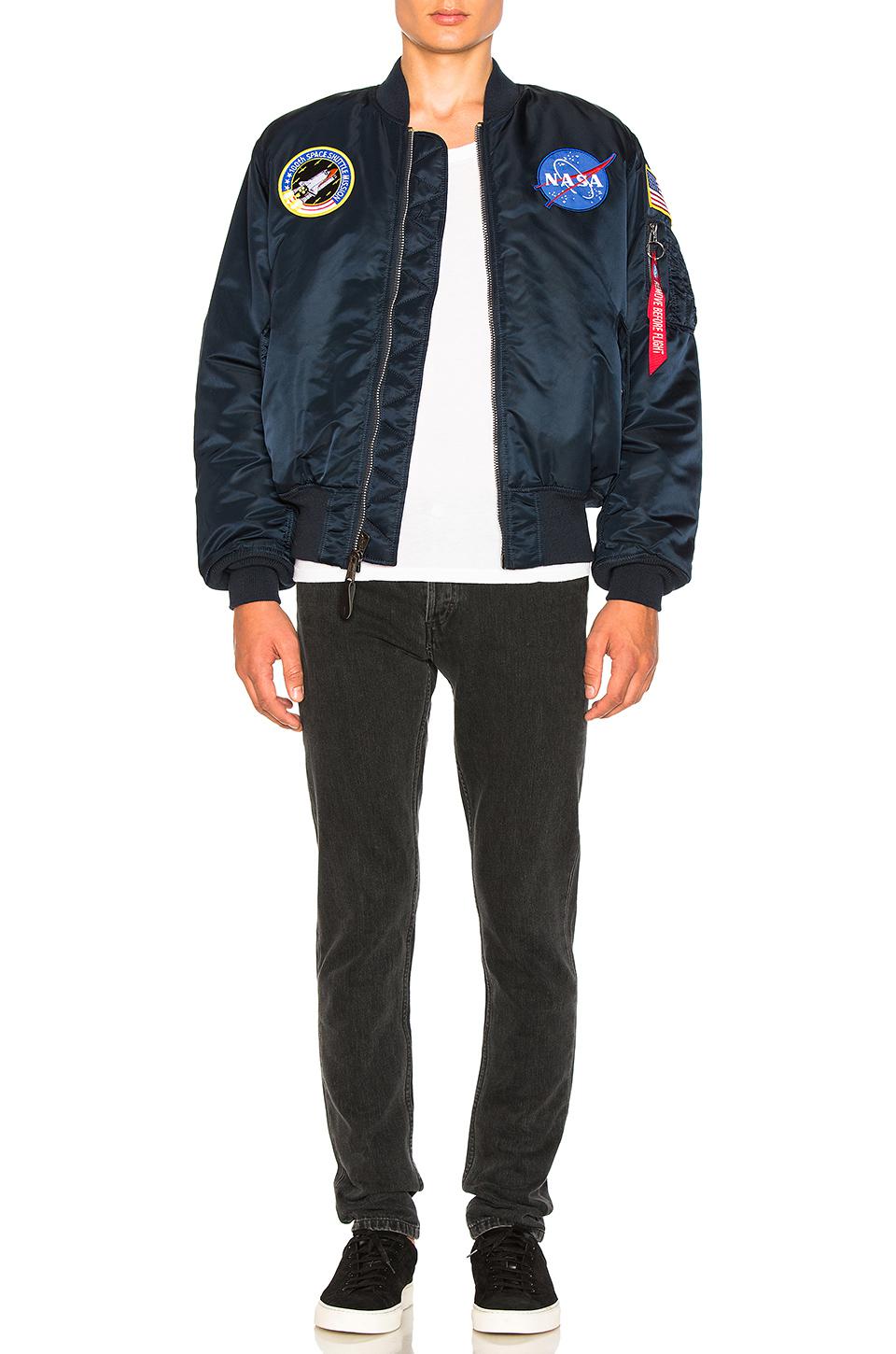 Alpha Industries Synthetic Nasa Ma1 Bomber Jacket in Blue for Men 