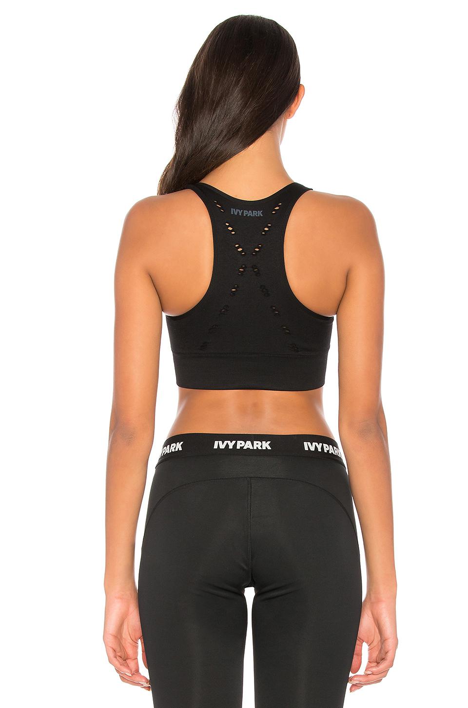 ivy park black sports bra