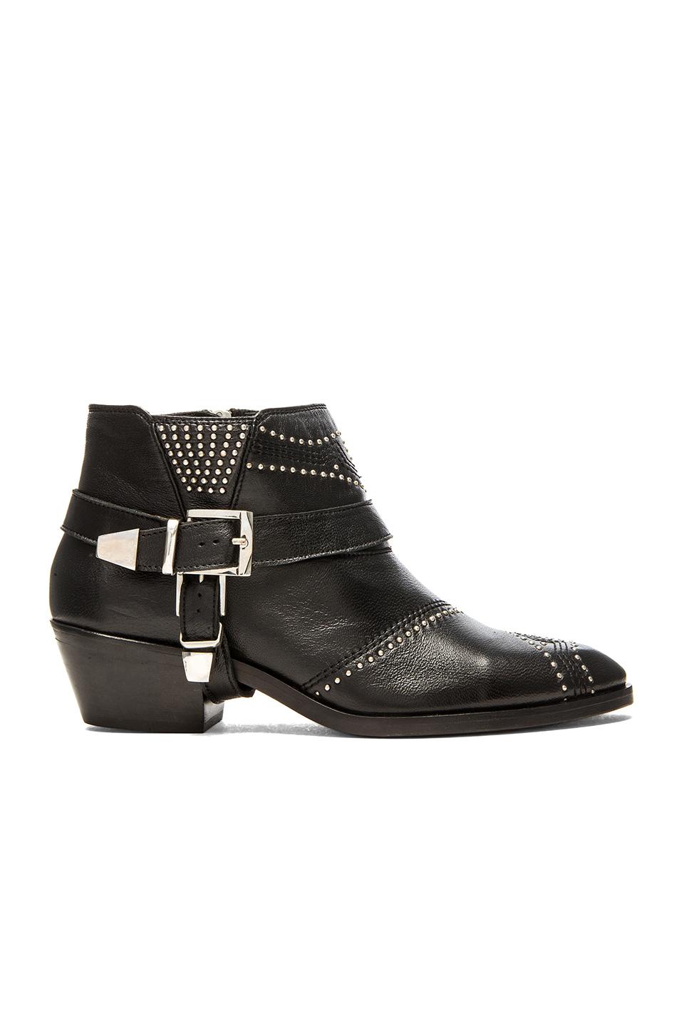Anine Bing Studded Boots With Buckles in Natural - Lyst