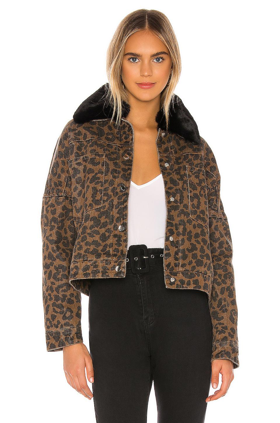 superdown Cici Snap Front Jacket in Leopard (Brown) - Lyst