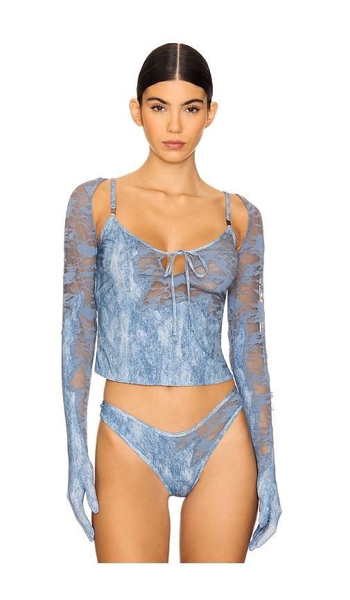 トップス DIESEL x Savage x Fenty lace camisole Diesel x Savage x Fenty Lace Camisole | Blue | FARFETCH