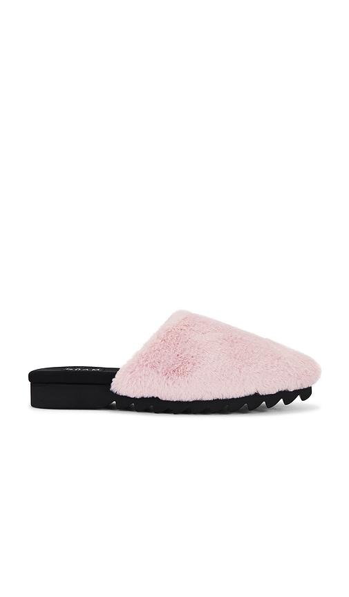 faux fur slip on mules