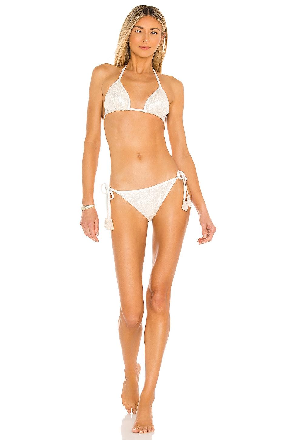 Chio Paillettes Bikini Set in Orange | Lyst