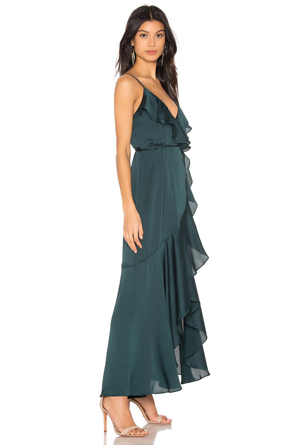 shona joy bias frill wrap dress