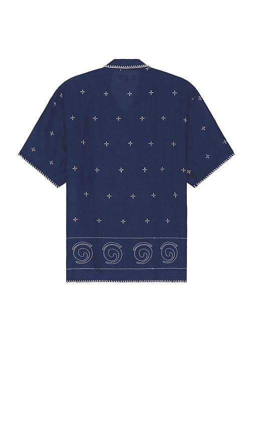 Malbon Golf Ronin Linen Button Down Shirt in Blue for Men | Lyst