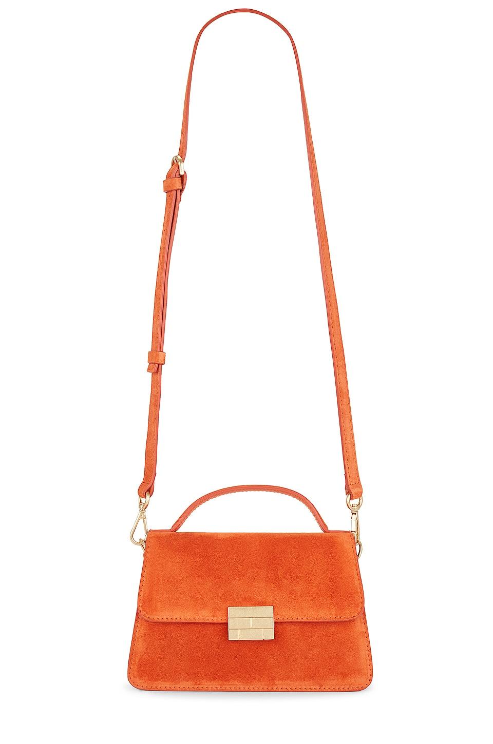 Orange FRAME Suede Le Signature Small Top Handle in Burnt Orange Womens Bags Top-handle bags 