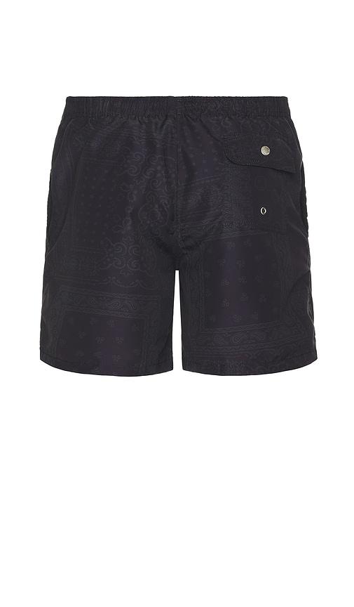 black bandana swim trunks