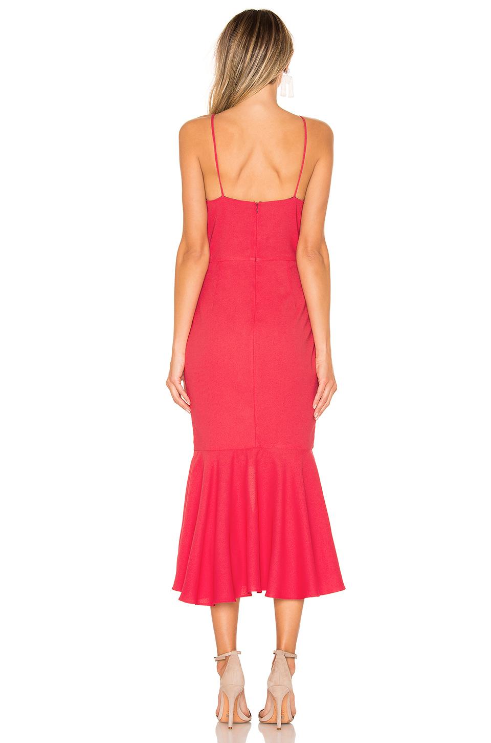 patbo bo ruffle midi dress