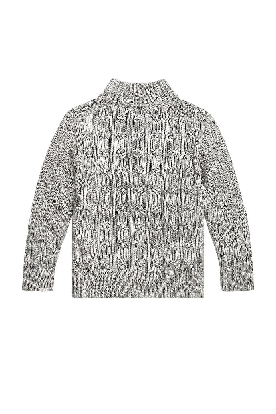 POLO RALPH LAUREN】ケーブルニットハーフジップグレー