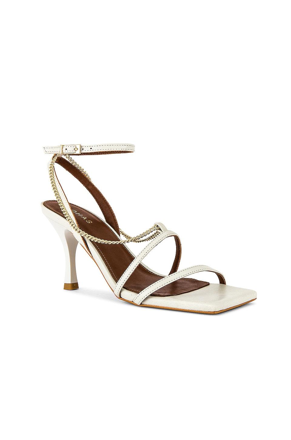 Alohas Leather Straps Chain Heel in 