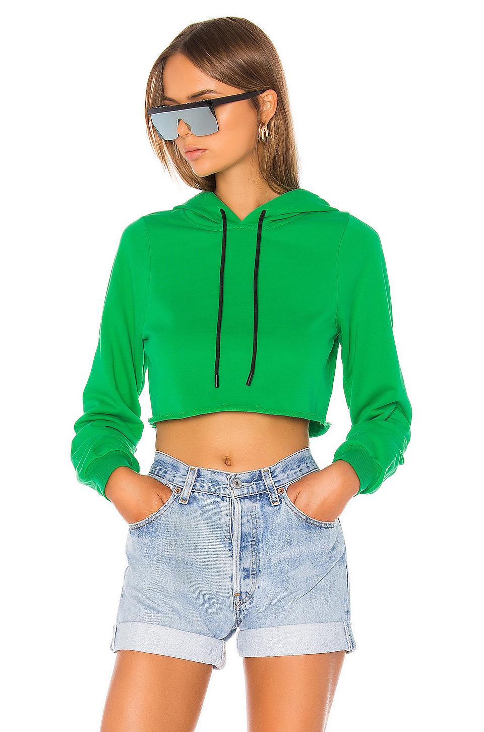 superdown Synthetic Madelyn Cropped Hoodie in Green - Lyst