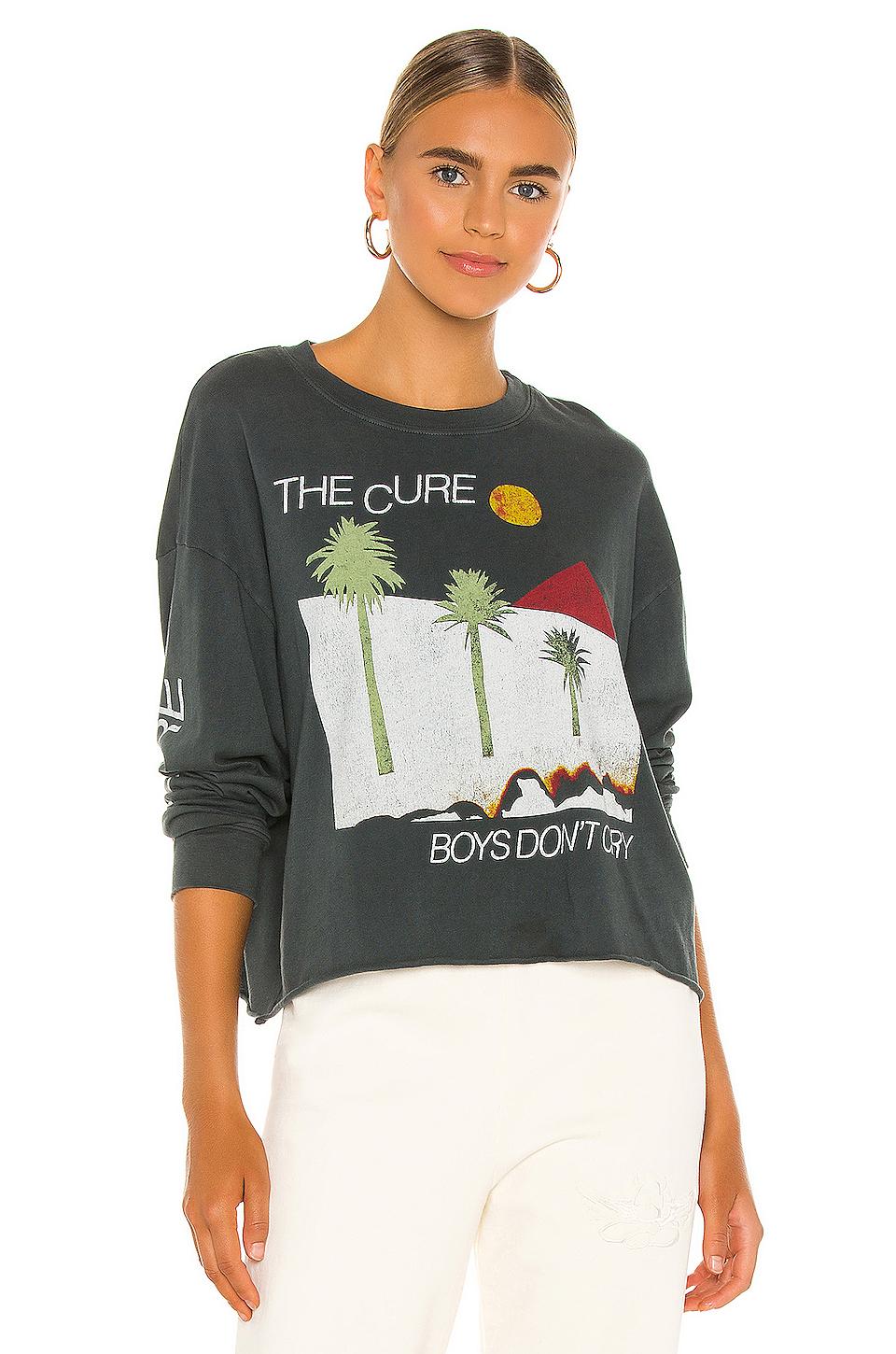 Daydreamer The Cure Boys Don't Cry Oversized Long Sleeve Crop Tee