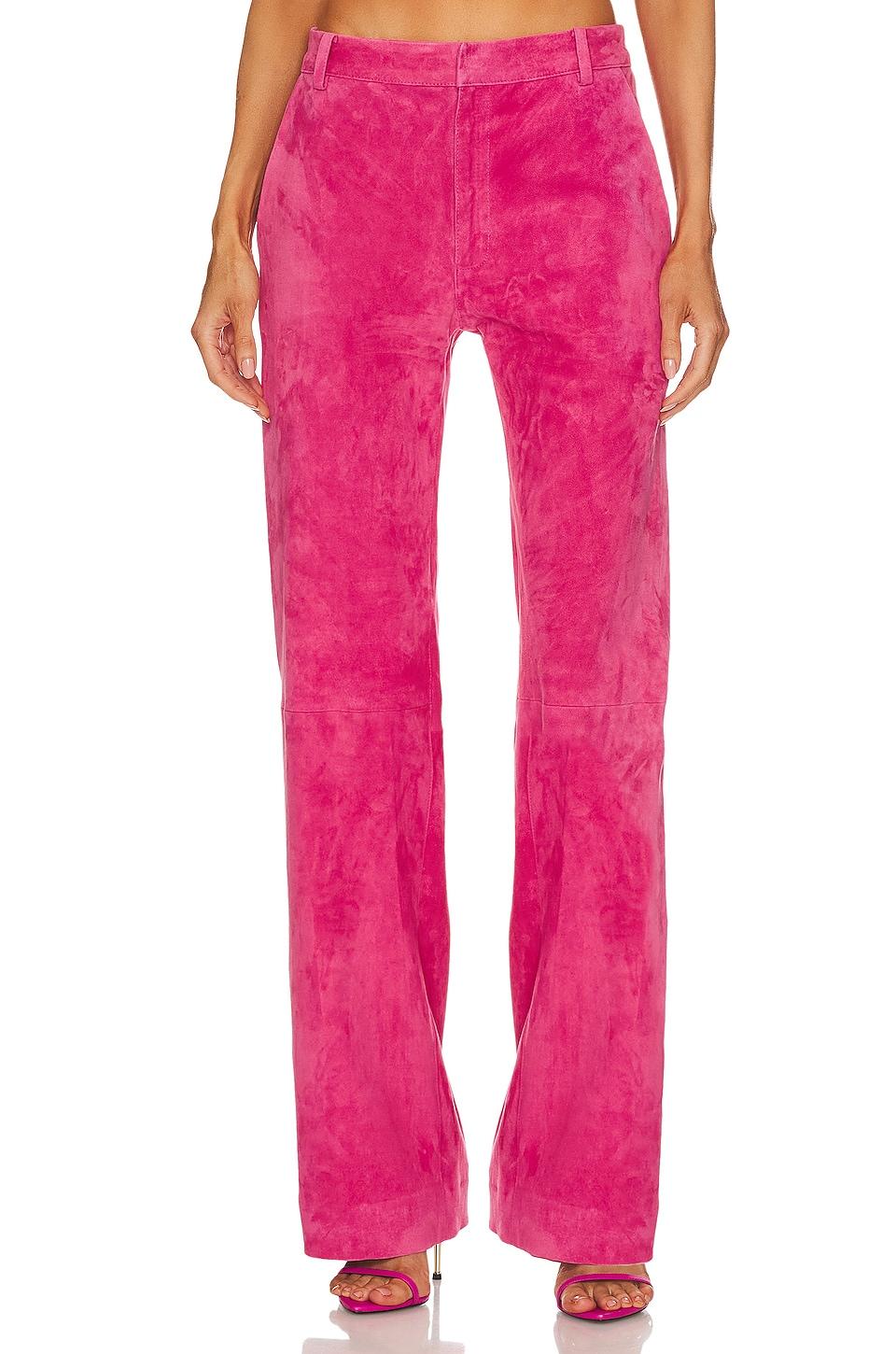 SPRWMN Baggy Low Rise Suede Trousers in Pink | Lyst