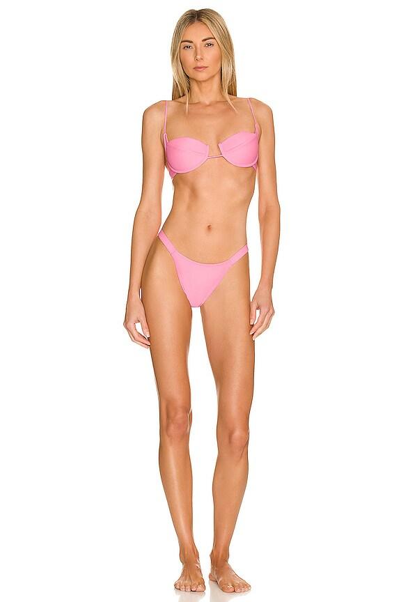 Melissa Simone Bustier Underwire Bikini Top in Pink | Lyst