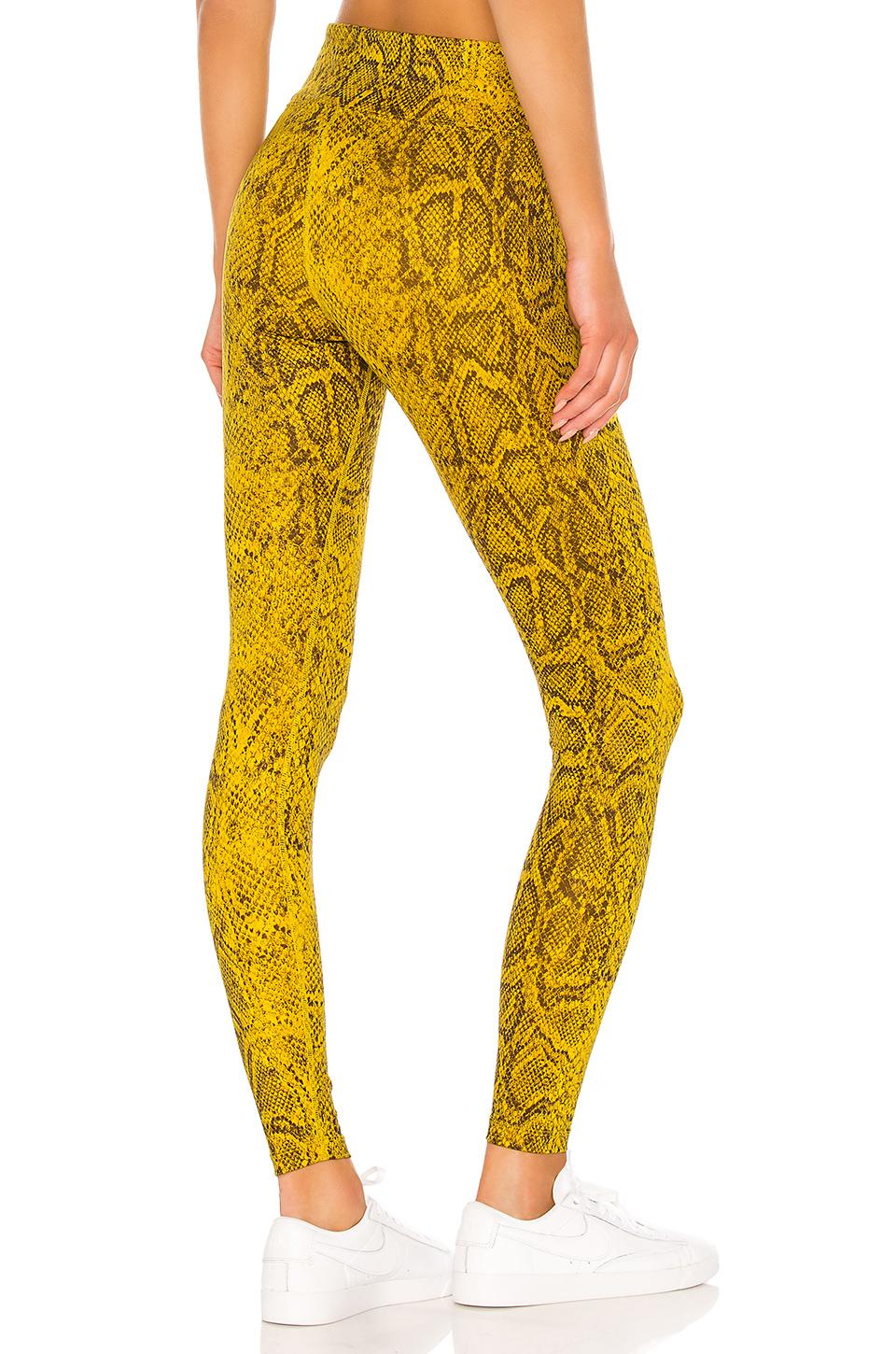 nike yellow python leggings