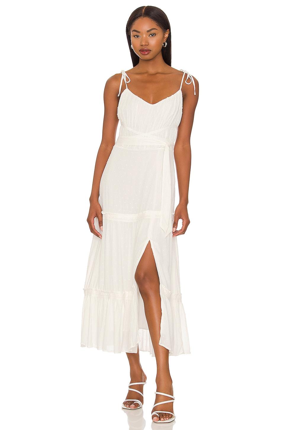 PAIGE Cotton Inesa Midi Dress in White 