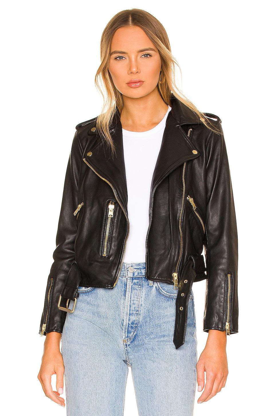 AllSaints Leather Balfern Gold Biker 