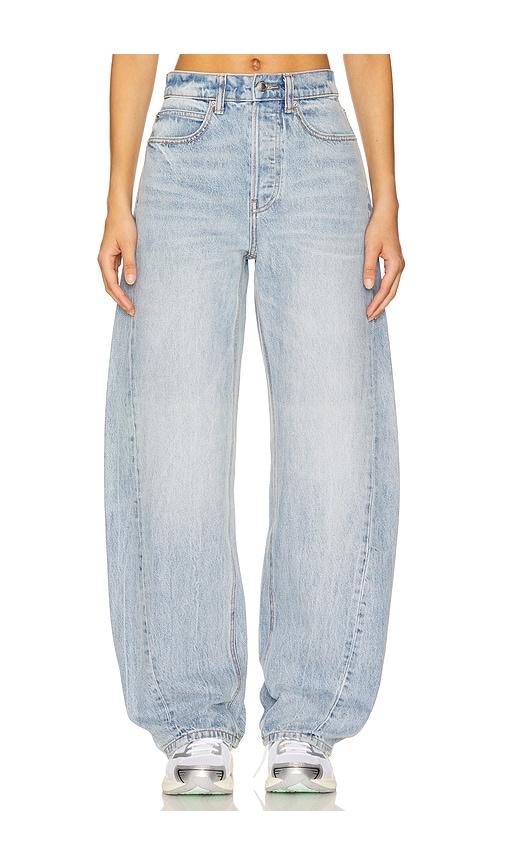 （残りわずか）Alexander Wang ワイドロゴ ラウンドジーンズ ALEXANDERWANG | Oversized Rounded Logo Back Light Wash Jeans