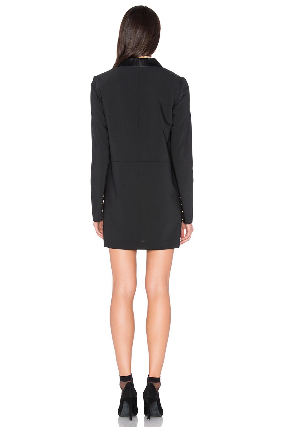 Lyst Tibi Tuxedo Dress With Satin Lapel In Black Gallery